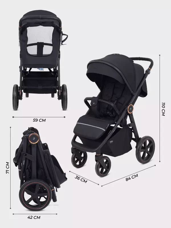 Коляска прогулочная Mowbaby Trail 2025 Black